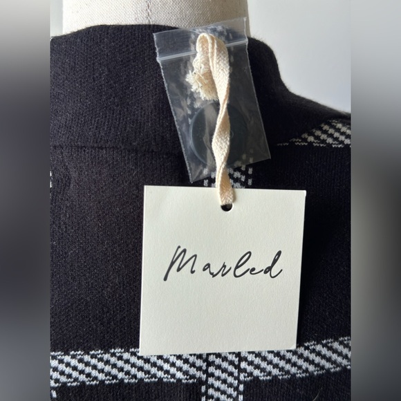 NWT | Marled | Plaid Sweater Blazer/Cardigan | Black & White | Small - Picture 7 of 8
